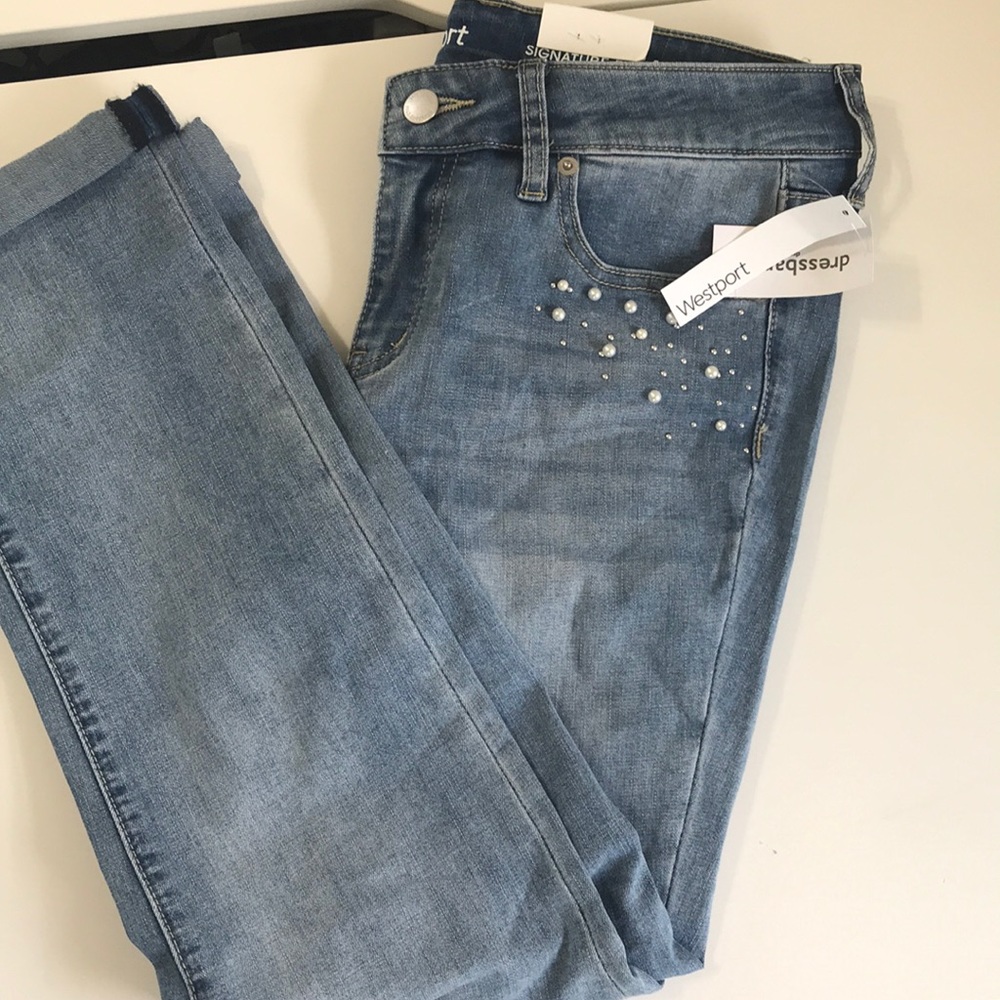 Westport pearl embellished jeans size 4